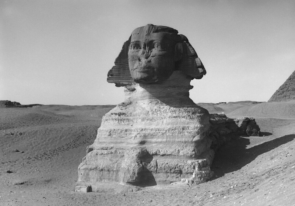 The great sphinx of giza in the desert